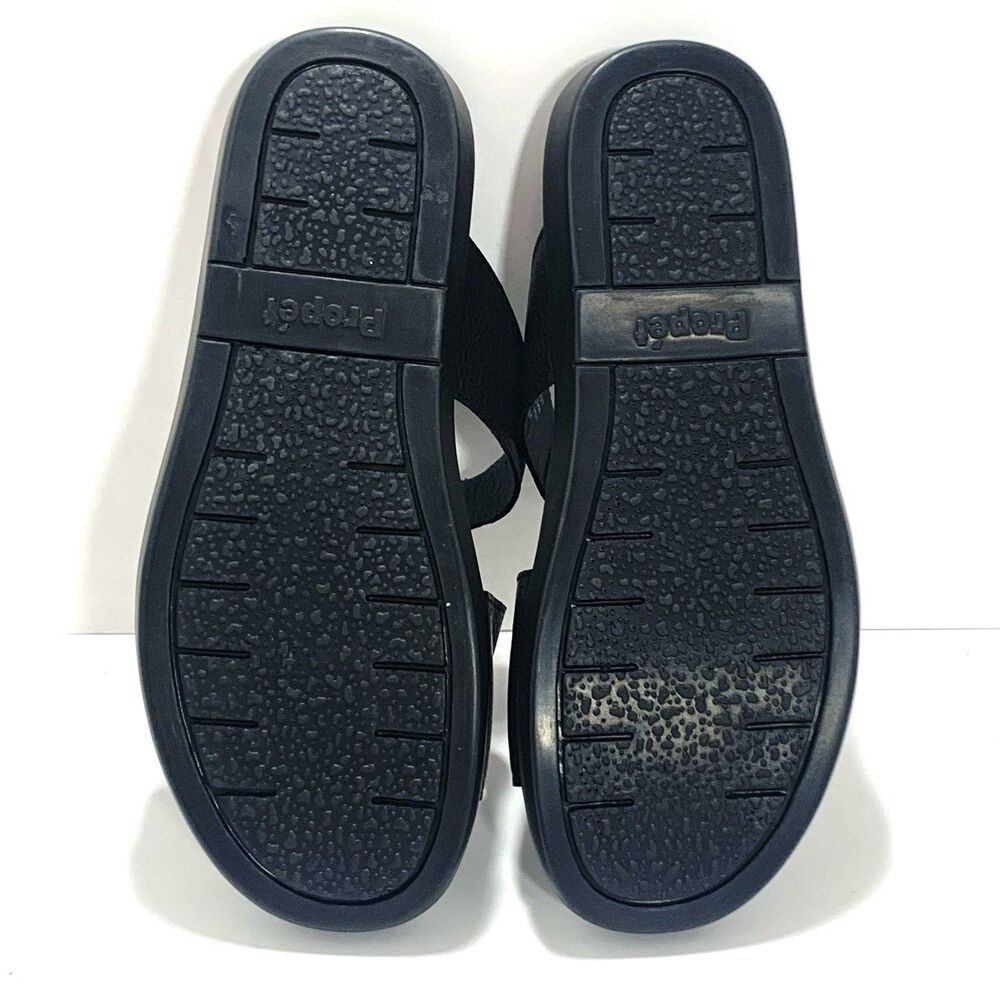 Propet Black Leather Slide Adjustable Strap Slides Size 9 Women’s EUC - Picture 10 of 13
